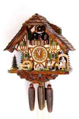 cuckoo clock black forest 8 day original germany music beer drinker beer garden