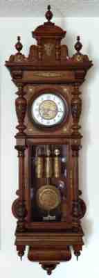 Gustav Becker Vienna Regulator 57" antique 19th century wall clock. See video.