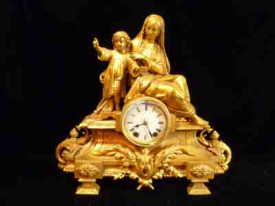 WONDERFUL SETH THOMAS SONS & COMPANY GILT FIGURAL MANTEL CLOCK â?? CIRCA 1872