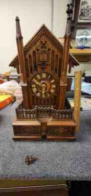 Antique Elaborately Carved Shelf/Table Cuckoo - Runs great! 30-Hour. Very Rare!