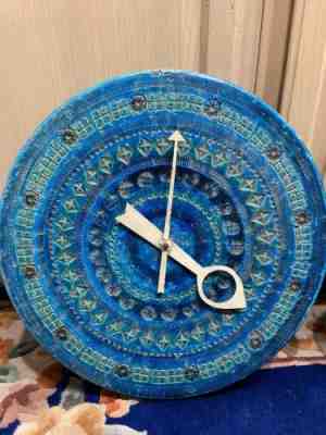 Howard Miller Wall Clock Meridian Blue Ceramic Italian Bitossi Zeeland MI