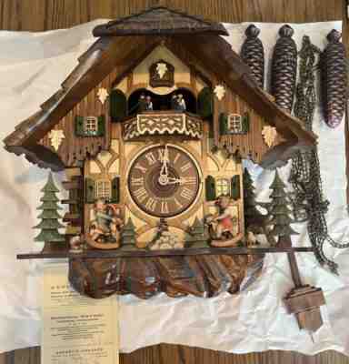 Vintage House of Black Forest German Crafted Mechanical Cuckoo Clock Model 818/1