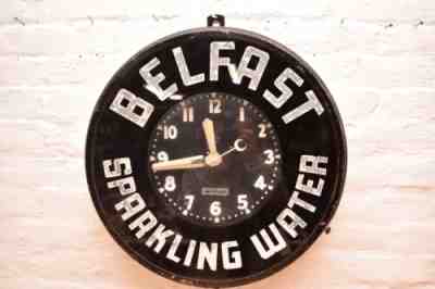 Vtg 1950s GLO-DIAL Belfast Sparkling Water 19â? Neon Clock for Restoration