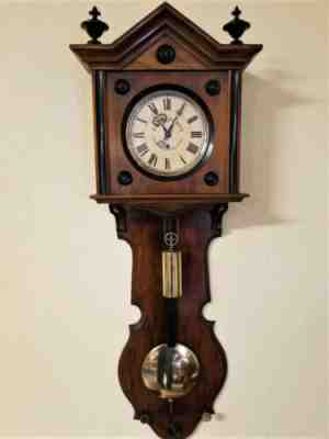 1873 Gebruder Resch, Free Swinger, "Advertiser" Wall Regulator, Walnut: Restored
