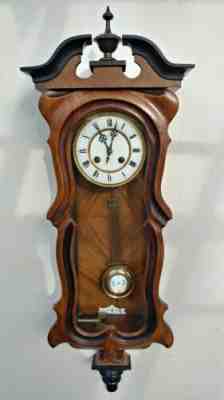 LENZKIRCH Antique German Cerpentine Vienna Wall Clock Porcelain Regulator 1851
