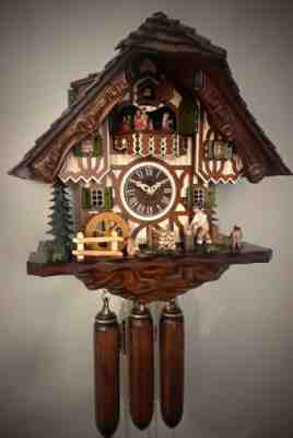cuckoo clock original black forest 8 day german music wood chopper new Hettich