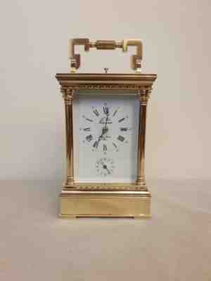 A SUPERB TOP OF RANGE STRIKE / REPEAT / ALARM CARRIAGE CLOCK BY L'EPEE -SERVICED