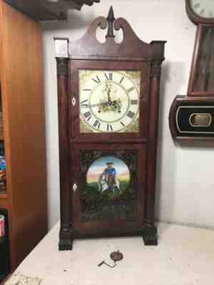 Antique Seth Thomas Eli Terry 8 Day Wooden Works Shelf Clock W/ Second Bit