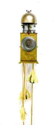 Rare Antique Japanese Double Foliot Striking Lantern Wall Clock Kake Dokei
