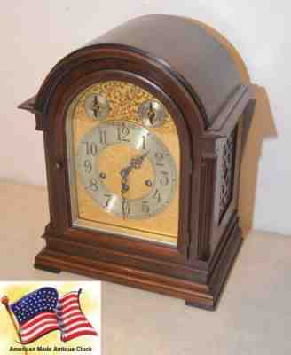 RESTORED SETH THOMAS ANTIQUE WESTMINSTER CHIMES CLOCK NO. 73 -1921 IN MAHOGANY