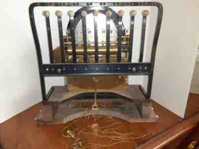 RARE 9 TUBE 3 KEY 1980'S HOWARD MILLER GRANDFATHER CLOCK HEAD STRIKERS 3 TUNES