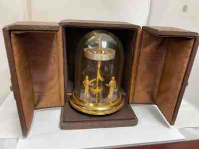 Rare 1954 LUXOR Adam & Eve Garden of Eden Serpent 8 Day Clock w/ Display Case