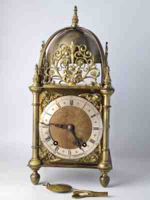 Large Quarter Strike Brass Lantern Clock W&H V G Cond .