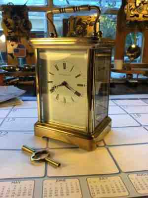 Vintage Tiffany & Co Brass Carriage Clock made in Switzerland #1752 Excellent