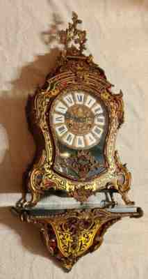 Vintage Boulle Style Inlaid Bracket Clock And wall Bracket