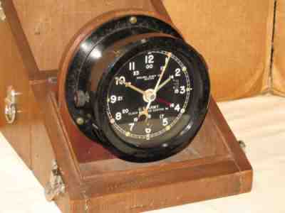 CHELSEA U.S.ARMY M1 MESSAGE CENTER CLOCK~4 1/2" DIAL 1944 WW2 RESTORED