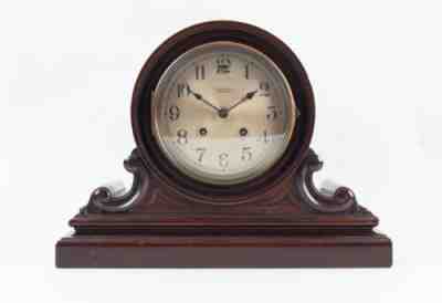 Chelsea mahogany tambour mantel clock @ 1915 Original Good Tiffany & Company, NY