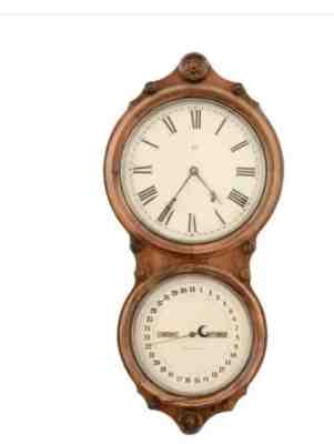 Seth Thomas Office Calendar No. 6 Double DialWall Clock circa 1888