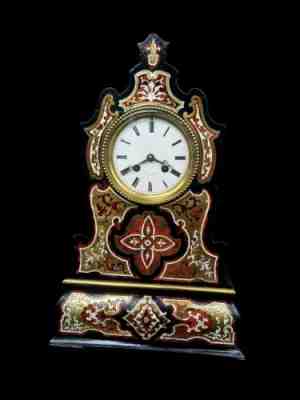 Antique French Clock Victorian Boulle Mantel Clock Ormolu Circa 1850 Rare Signed
