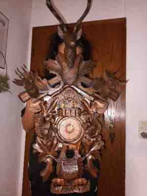 xxl 75 cm vintage Cuckoo Clocks original 8 day Black Forest play 2 melodie