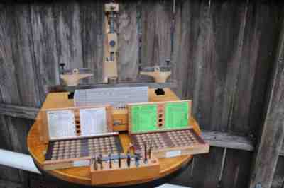 keystone ubm-87 clock repair bushing machine + 2 boxes of bushings + kwm gauge