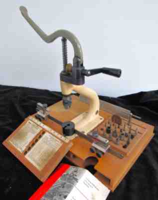 KWM clock repair bushing machine tool with stand and accessories and gauge