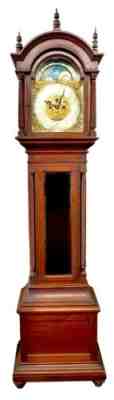 SUPERB ANTIQUE ENGLISH J. J. ELLIOTT MAHOGANY GRANDFATHER TALL CASE CLOCK