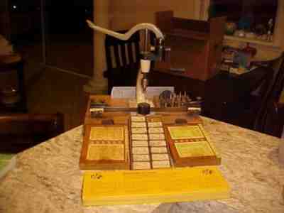 KWM clock repair bushing machine tool with stand & accessories and gauge, more!