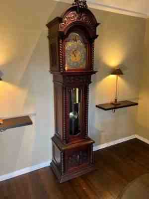 Elegant Antique Tiffany & Co. Grandfather (Durfee) Clock, Horner Case, 9 Tubes