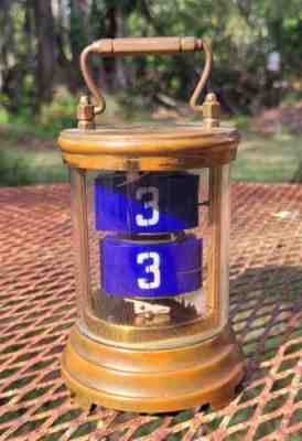 The Plato Clock Ptd. 1903 Brass & Glass Rotary FLIP Clock