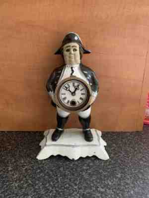 Antique German Blinking Eye' Soldier Clock By Bradley & Hubbard ? Rare