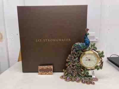 Jay Strongwater 25th Anniversary Peacock Clock