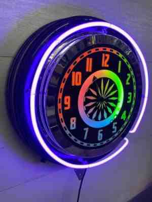 A Curtis, 22" Deluxe neon clock, PINWHEEL W/ Dimmer down to Zero light.