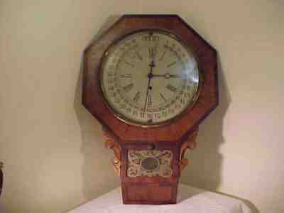 Antique Gilbert Galusha Maranville Calendar Clock, Rosewood, 8 Day, 1861,