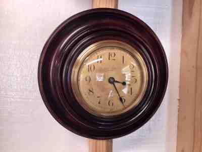 1927 C.D. Peacock Chelsea Circular Mahogany Wall Clock