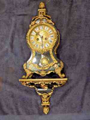 8 Day vintage germany schmid Strikes clock,W Wall Stand,carved Brass Dial,2 Bell