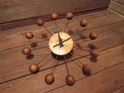 Vintage RARE Original Wall Electric Mid Century Ball Clock Howard Miller - WORKS