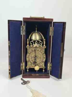 ANTIQUE FRENCH LANTERN CLOCK WORKING ORDER COW TAIL PENDULUM G COATS PAGE KEEN