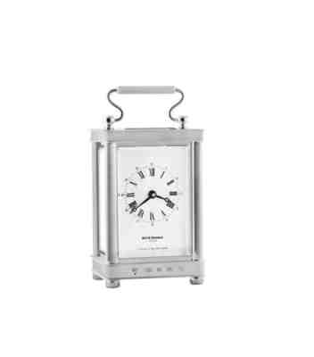 Elegant 8 Day Swiss Quartz Movement Carriage Clock 925 Sterling Silver English