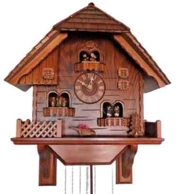 German Schwarzwalder  Ohren Cuckoo Clock Hand Made & Swiss Musical Movement VTG