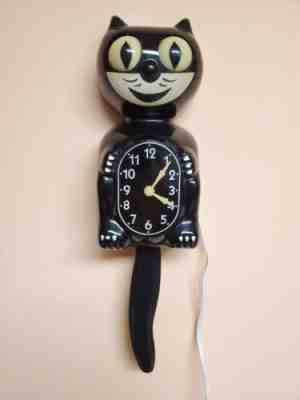 Vintage 1950's Black Kit Cat Clock D-3 "Working"