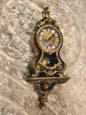 8 Day vintage germany schmid Strikes clock,W Wall Stand,carved Brass Dial,2 Bell