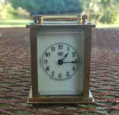 Antique Ca 1897 WATERBURY Miniature Carriage Clock Famous "FIVE O'CLOCK CLUB" PA