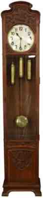 Antique Grandfather Clock Art Nouveau Walnut