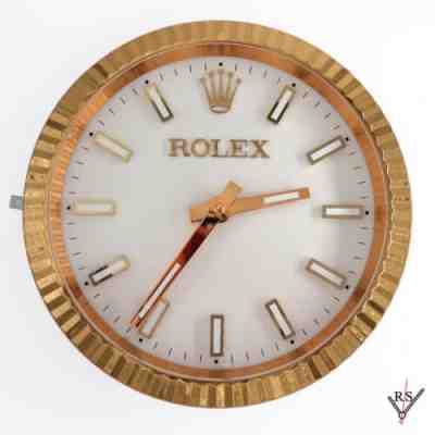 Original Rolex Rare Wall Clock , gold color Vintage Excellent Working Condition.