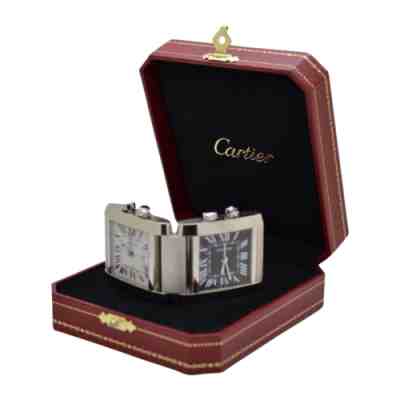 CARTIER Tank Francaise Dual-time Partner Travel Clock Ref. 2945
