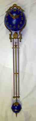 24"H Cobalt Blue 4" Ball 8 Day Swinger Movement Arm for Ansonia Swinging Clock