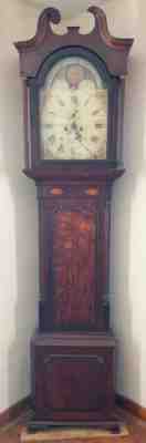 1824 19th Century Tall Case Clock by John Smith Wrexham Wilson Birmingham As is