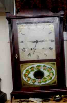 ANTIQUE ELI TERRY & SON-PILLAR & SCROLL CLOCK