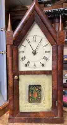02-15 Antique Brewster and Ingraham Narrow Steeple Clock